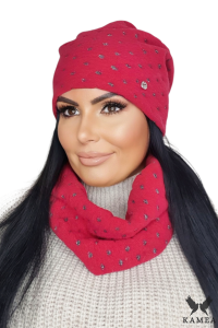 MIRIAM KOMPLET damski zimowy kolor MALINA