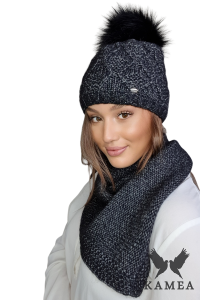 FREZJA-KOMPLET damski zimowy merino wool kolor czarny