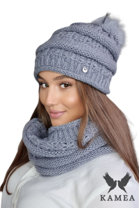 LIANA KOMPLET damski zimowy kolor szary