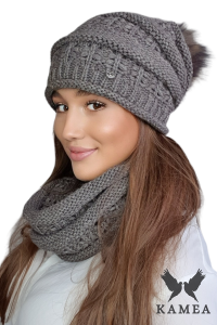 LIANA KOMPLET damski zimowy kolor brązowy