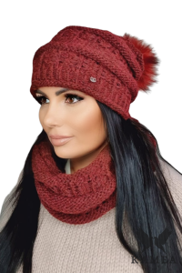 LIANA KOMPLET damski zimowy kolor bordowy