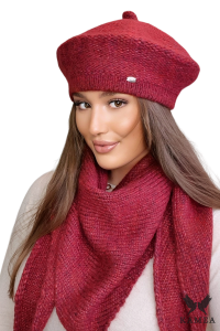 OFELIA –wino beret damski zimowy elegancki i ciepły beret KAMEA