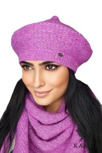 OFELIA – różowy beret damski zimowy elegancki i ciepły beret KAMEA