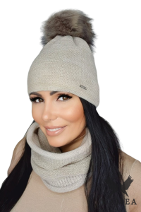 RAVELLO KOMPLET damski zimowy kolor beżowy