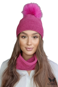 RAVELLO KOMPLET damski zimowy kolor mallinowy