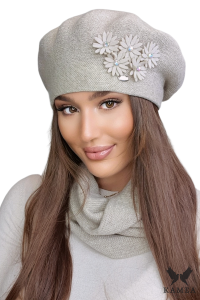 TALA beret damski w kolorze beżowym