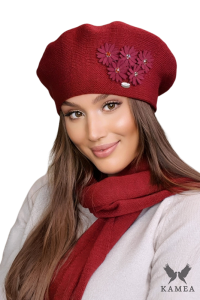 TALA beret damski w kolorze bordowym