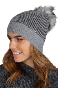CZAPKA-1 damska zimowa podszewka polar kolor szary