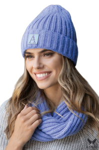 MACUMBA komplet czapka z kominem  kolor niebieski