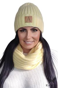 MACUMBA komplet czapka z kominem  kolor żółty