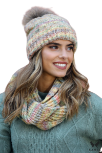 GAJA komplet czapka z kominem  kolor zółty