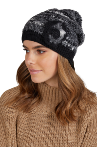 LAURA-Bukla czapka damska czarna