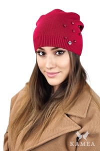 Czapka zimowa KALCYT KAMEA kolor czerwony