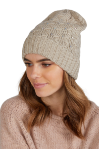 VALERI czapka damska ciemnobeżowa