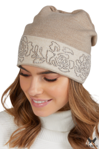 LILIANA KOKARDA czapka damska z kokardą beżowa