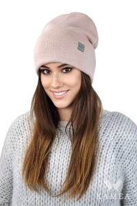 SALLY czapka beanie zimowa czapka uniwersalna kolor różowy
