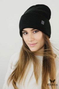 SALLY czapka beanie zimowa czapka uniwersalna kolor czarny