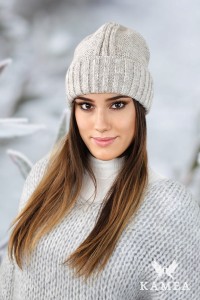 VERA damska czapka zimowa kolor beżowy