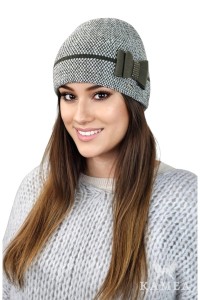 Bolonia Czapka Damska pepita Kolor khaki