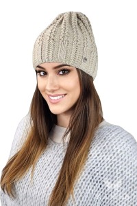 FILONA czapka damska kolor beżowy