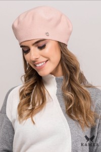 NASHVILLE beret damski  podwójny  z wiskozy Kolor różowy