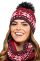 ANNAPOLIS czapka damska z pomponem eko czerwona