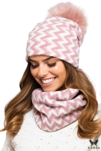 MADISON czapka z pomponem eco w kolorze różowym