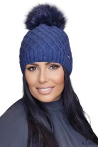 SHAKTI czapka damska kolor granatowy