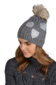 BOŻENA czapka damska zimowa z pomponem kolor szary