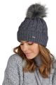 CAPRI czapka damska zimowa z pomponem kolor grafitowy
