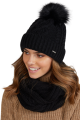TORINO czapka damska zimowa z pomponem kolor czarny