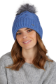 TORINO czapka damska zimowa z pomponem kolor niebieski