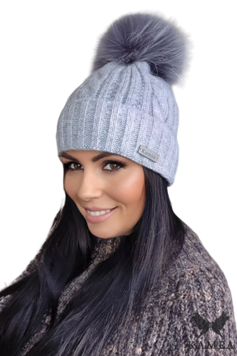 NICKY czapka damska kolor szary