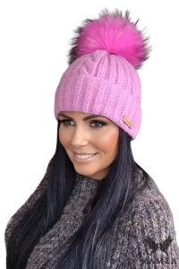 NICKY czapka damska kolor różowy