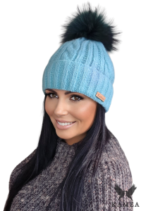 NICKY czapka damska kolor turkusowy