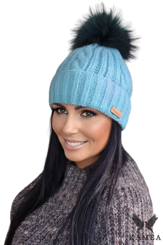 NICKY czapka damska kolor turkusowy