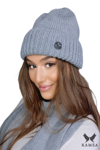 RAISA czapka damska kolor szary
