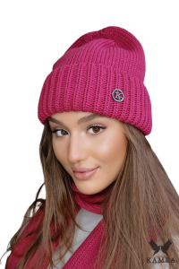 RAISA czapka damska kolor fuksja