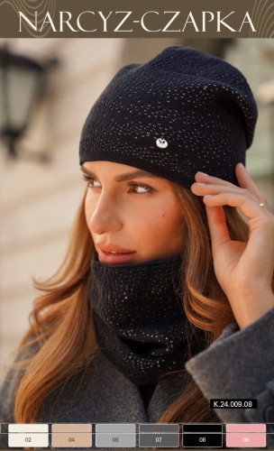 Zimowa Czapka Z Wiskozą , Nie Uczula Kolor Czarny Kamea-Narcyz