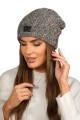 Zimowa  Czapka Damska Kolor Ciemny Szary Kamea-Dotto