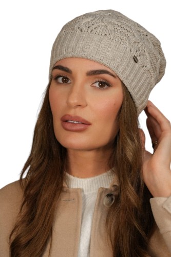 czapka zimowa damska Kamila kolor beżowy