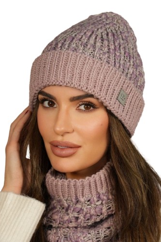 MORELA barwna młodzieżowa czapka z wywinieciem  kolor różowy