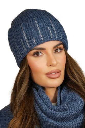 Zimowa  Czapka Damska Kolor Jeans Kamea-Habis