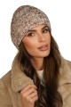 Zimowa  Czapka W Ciekawych Kolorach Odcień  Beżu Kamea-Hasu