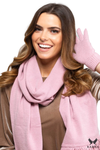SZALIK FRINGE damski zimowy kolor brudny różowy