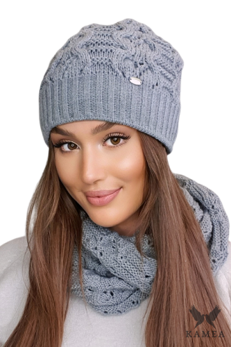 czapka zimowa damska Kamila kolor szary