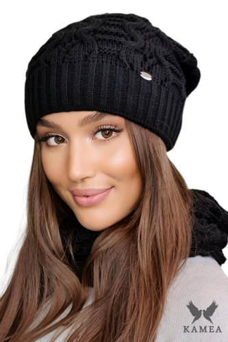 czapka zimowa damska Kamila kolor czarny