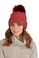 TORINO czapka damska zimowa z pomponem kolor malinowy