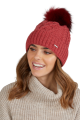 TORINO czapka damska zimowa z pomponem kolor malinowy