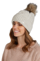 TORINO czapka damska zimowa z pomponem kolor Beżowy